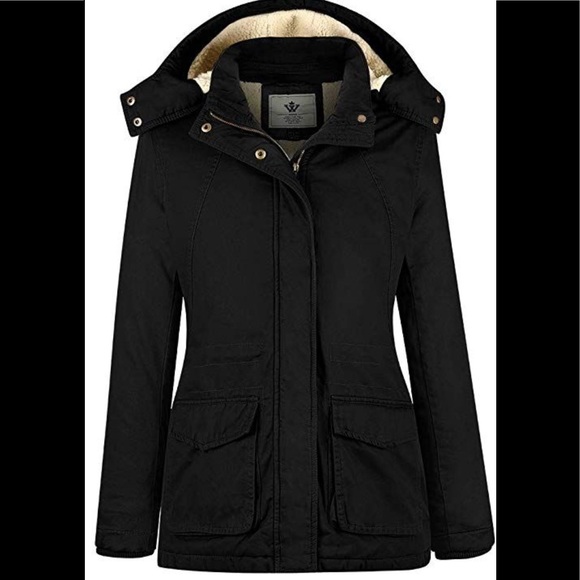 WenVen Boys /& Girls Cotton thick sherpa lined Jacket with Removable Hood